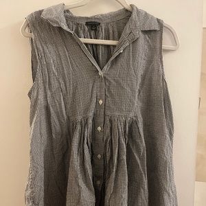 Ann Taylor Gingham Collared Tank Top, M